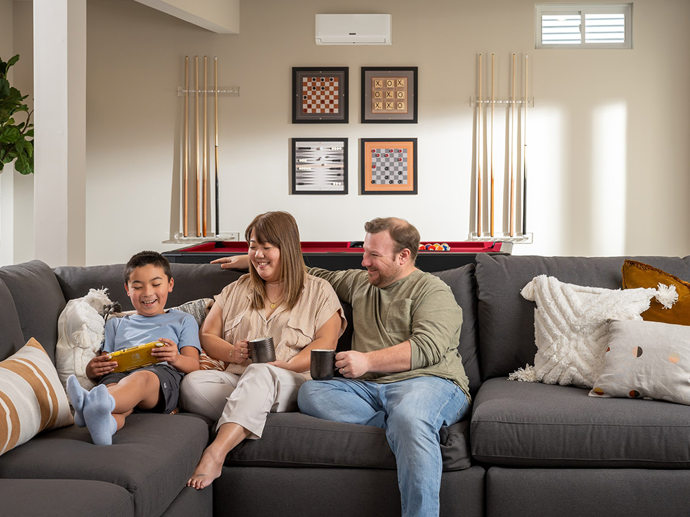 Durastar Mini-split in living room is a discrete, yet powerful heating and cooling system